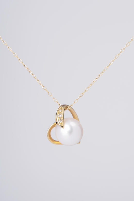 「爱心」Akoya珍珠钻石18k金项链 商品图3