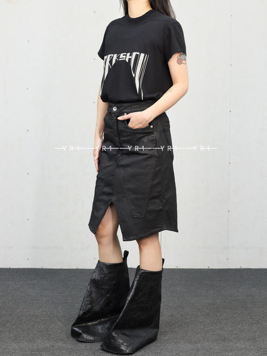 Rick Owens Drkshdw｜黑色SLIVERED半裙 商品图3