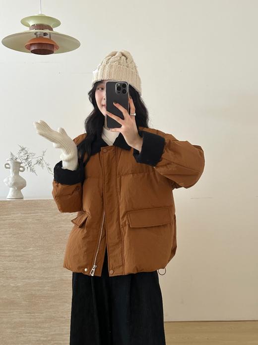 【YW】无忧购韩版休闲宽松撞色拼接羽绒服外套24170 商品图3