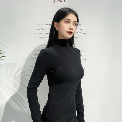 B1小高领基础打底毛织上衣40915（黑灰） 冬季 344040050321 商品图2