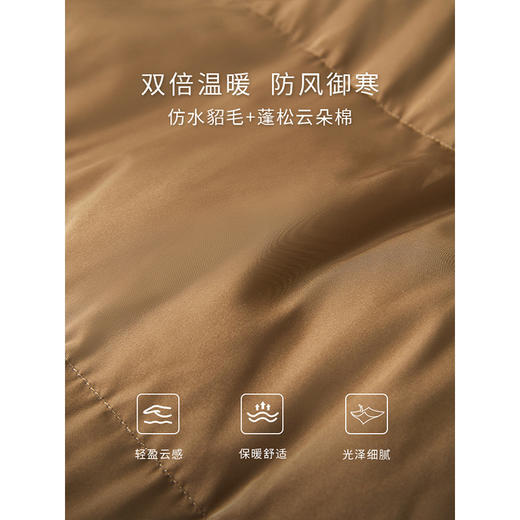 【139元福袋，不支持退换】熙世界羽绒棉服女冬季新款加厚保暖仿水貂毛领面包服棉衣短款外套 商品图3