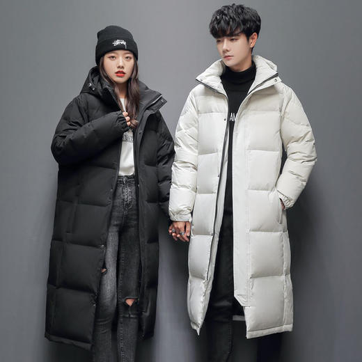 雅鹿男装长款过膝连帽羽绒服 优选品质 白鹅绒/白鸭绒面料 上身蓬松保暖 商品图3