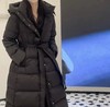 【YW】无忧购法式温柔长款过膝修身腰带款连帽50%白鸭绒羽绒服24083# 商品缩略图2