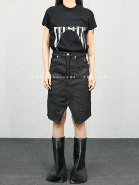 Rick Owens Drkshdw｜黑色SLIVERED半裙