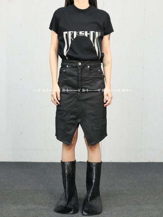 Rick Owens Drkshdw｜黑色SLIVERED半裙 商品图0