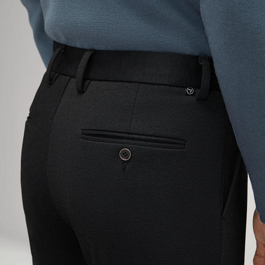 【含羊毛】柒牌男士休闲裤秋冬2024新品双面磨毛通勤商务针织长裤	127H72260 商品图2