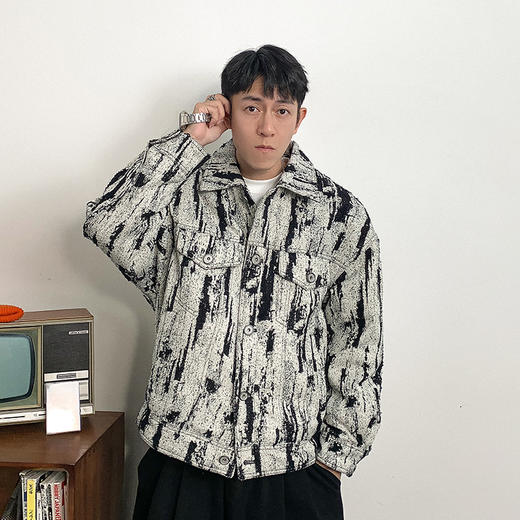 徐太浪撞色衬衫领夹克羽绒服男冬季潮牌设计感小众痞帅防寒服外套 商品图0