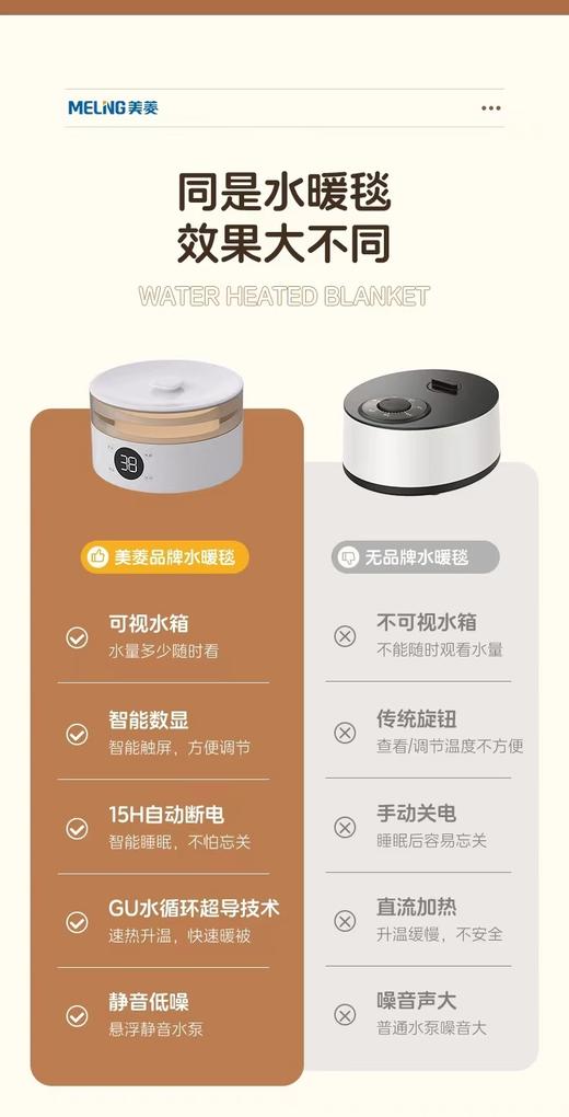 美菱水循环电热毯1.8*2.0 商品图2