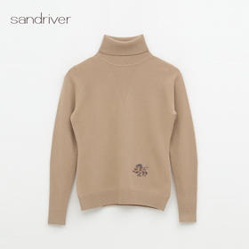 西藏羊绒“吉祥狮”刺绣双翻领女套衫SJF96W557N