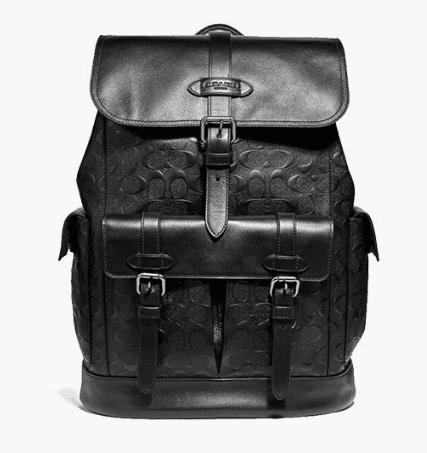 【中检鉴定】【专柜版】COACH蔻驰经典 双肩包 白蓝条纹日常出行时尚简约休闲 黑色 棕色 浮雕 中检机构发出后非质量问题不退不换 商品图14