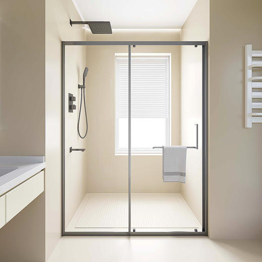 帝王洁具整体淋浴房浴室干湿分离隔断玻璃门一字不锈钢SH911 商品图0