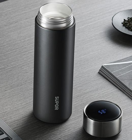 苏泊尔（SUPOR）保温杯智能显温水杯男女士商务杯大容量车载陶瓷覆层内胆便携杯子 100056976454 商品图1