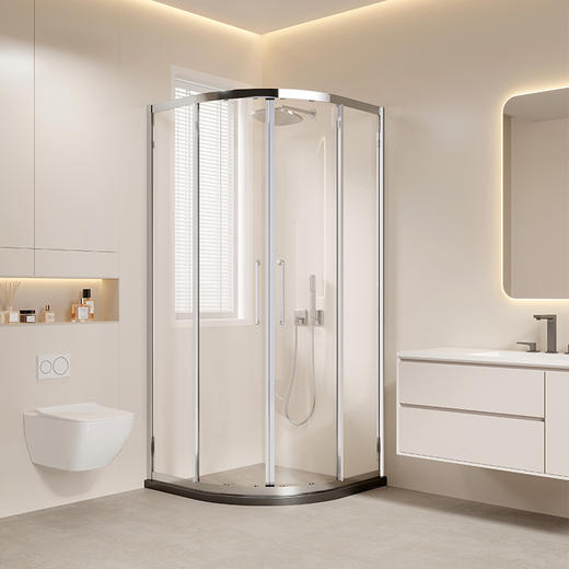 帝王洁具整体淋浴房干湿分离隔断扇形浴室家用推拉玻璃SH913 商品图0