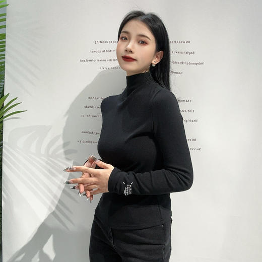 B1小高领基础打底毛织上衣40915（黑灰） 冬季 344040050321 商品图1