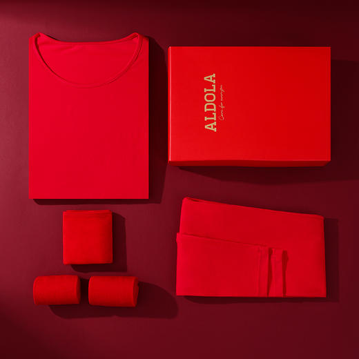 雅黛丽保暖内衣套装本命年红色秋衣秋裤内裤袜子蛇年结婚薄款打底 商品图4