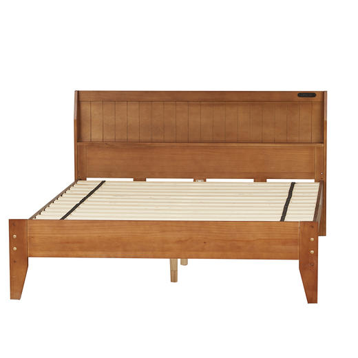 【家具】床 施皮茨CN（1491元以下需自行安装） 中棕色/水洗白 单人/双人/大双人 商品图0