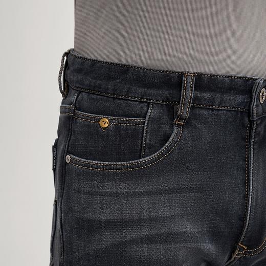 【含羊毛】柒牌男士牛仔裤2024冬季厚款时尚休闲加绒保暖直筒长裤	127H71570 商品图2