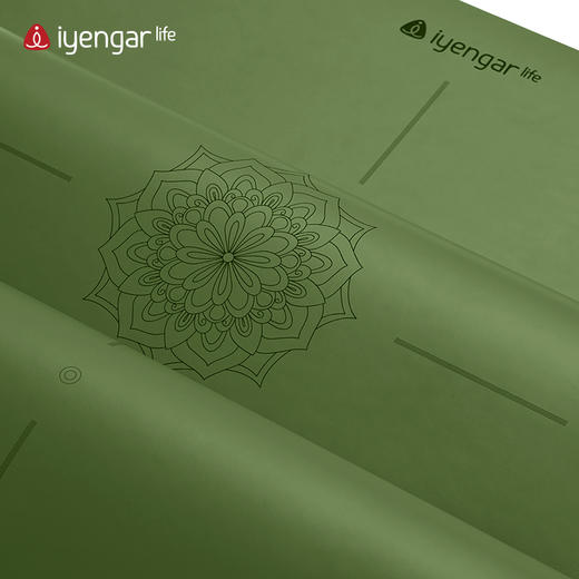 艾扬格 lifeA3093 曼陀罗体位线瑜伽垫 加宽  防滑防汗 土豪橡胶瑜珈垫 尺寸：185*68cm 4mm 商品图5