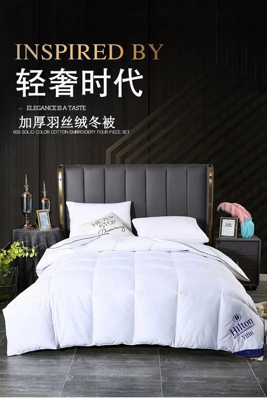 希尔顿加厚羽丝绒冬被200*230（8斤） 商品图1