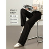 【年终特卖】熙世界黑色运动阔腿裤加绒女秋冬新款休闲松紧高腰宽松直筒长裤子 商品缩略图2
