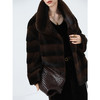COCOBELLA仿天鹅绒丰盈绒感环保皮草大衣横排工艺外套FU7009 商品缩略图1