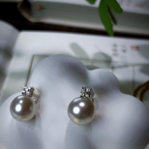 “月光”18k澳白珍珠耳钉 商品图1