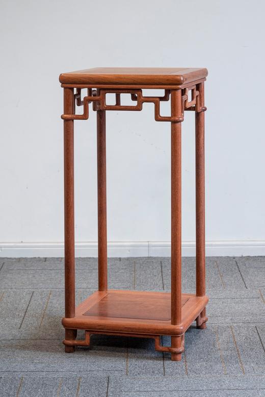 红桥红  家具严选  缅甸花梨（大果紫檀）【90  木面 颐和园圆腿 花架】 商品图0