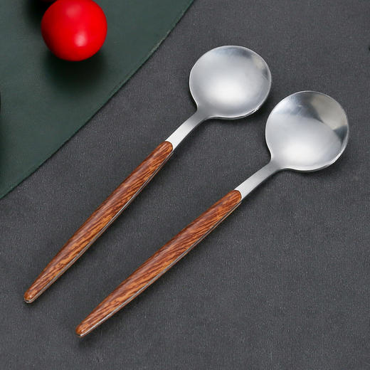 「19.9到手5支」不锈钢勺子加厚夹柄甜品勺 长柄咖啡搅拌勺蜂蜜勺茶勺家用调羹餐饮用具 商品图2