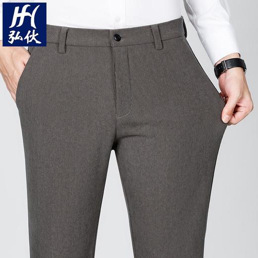 绵羊毛男士休闲裤秋冬新款直筒易打理纯色休闲西裤加绒加厚长裤男💕 商品图2