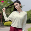 悠妍圆领山河图针织提花长袖瑜伽服上衣CX24531 商品缩略图2