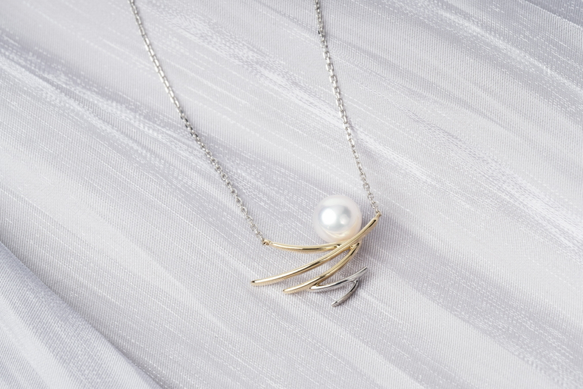 「巢」Akoya珍珠14k金项链
