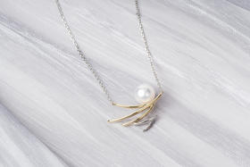 「巢」Akoya珍珠14k金项链