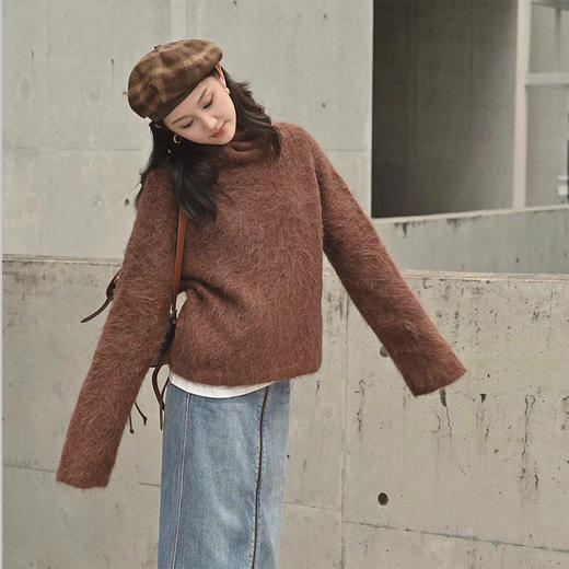 【顺丰包邮】50702 洛诗琳秋冬加厚羊驼毛高领宽松百搭外穿毛衣95165 商品图3