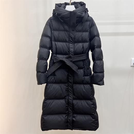 【YW】无忧购法式温柔长款过膝修身腰带款连帽50%白鸭绒羽绒服24083# 商品图9
