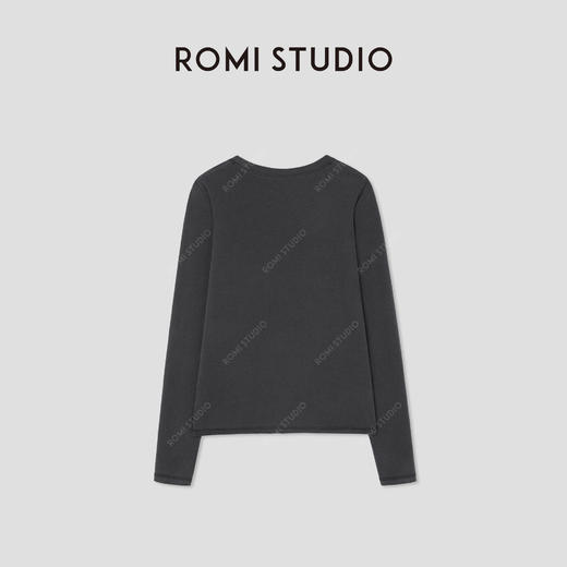 ROMI STUDIO“肤感至上” 绵羊毛混纺高弹磨毛长袖T恤 RW24WSH1020 商品图1