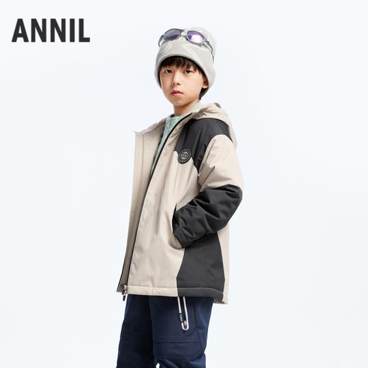 男童三防拼色棉衣中长款冬季新款安奈儿童装实体店同款AB445783 商品图1