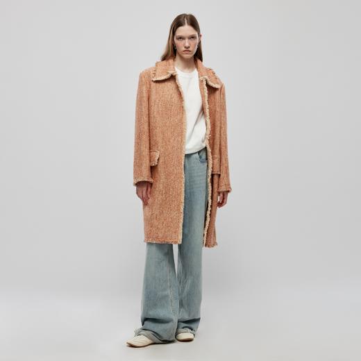 重工流苏毛边阔版大衣 商品图0