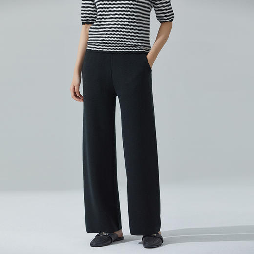 东黎 • 山羊绒女士秋冬米兰诺加厚宽松时尚休闲直筒裤 21T141 商品图0