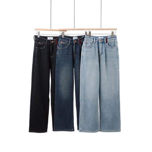 加绒牛仔阔腿裤 商品图2