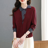 CC-MY-1176毛衣女秋冬2024新款洋气减龄拼色翻领厚款内搭针织衫外穿打底上衣 商品缩略图3