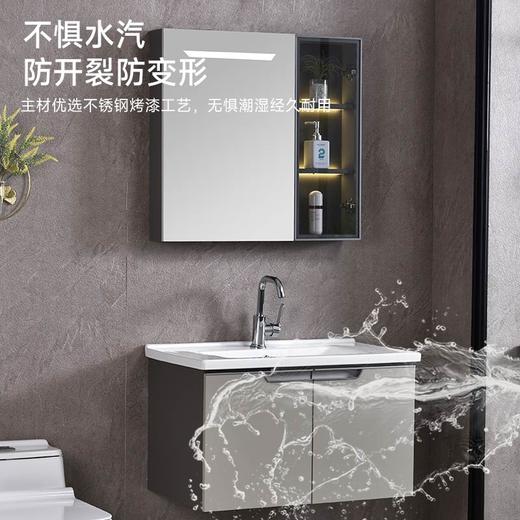 蒙娜丽莎不锈钢柜体 门板航空板烤漆 智能镜柜 60-80尺寸 跑量款 不含安装 智能款 81cm 商品图3