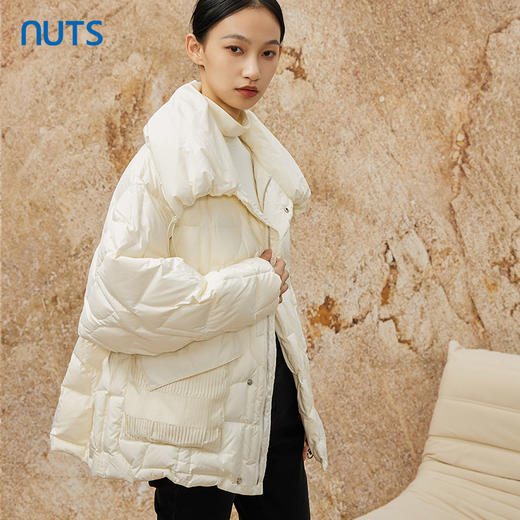 NUTS冬季新品纯色韩版设计感时尚保暖中羽绒服女342091118 商品图2