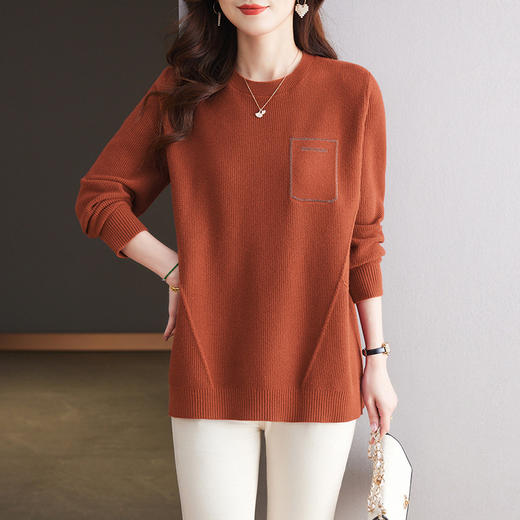 CC-15-2291中长款上衣女遮屁股时尚洋气大码宽松针织打底衫秋冬2024新款毛衣 商品图0