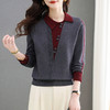 CC-MY-1176毛衣女秋冬2024新款洋气减龄拼色翻领厚款内搭针织衫外穿打底上衣 商品缩略图1