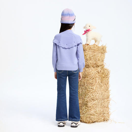 女童假披肩甜趣毛衣冬季新款安奈儿童装实体店同款AG444623 商品图5