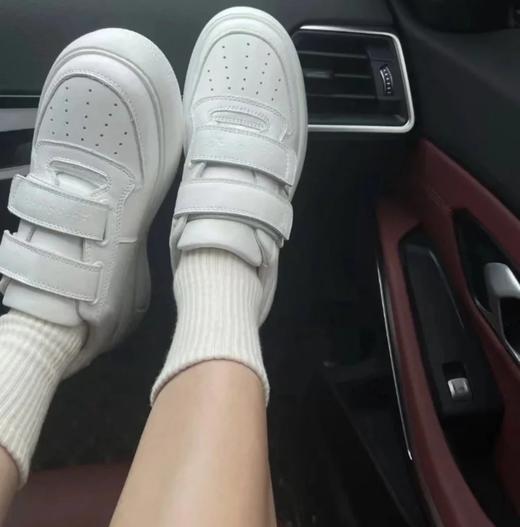 重磅推荐  AC厚底魔术贴小白鞋  6.5cm增高笑脸魔术贴 商品图2