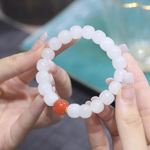 【宫里手串】鸿运当头 和田玉白玉手串9*10mm 商品图2