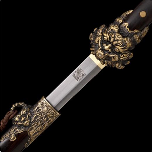 鸿狮唐横刀剑传统宝剑 汉唐宝剑 龙泉沈广隆宝剑 花纹钢 未开刃 商品图2