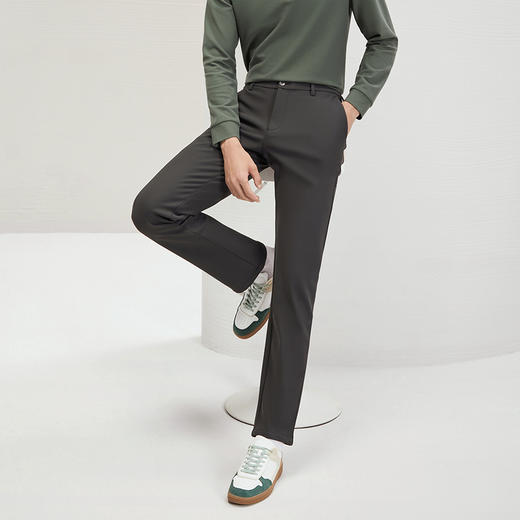 【复合加绒】柒牌弹力休闲裤男2024秋冬新品商务通勤防水直筒长裤	127H72350 商品图1