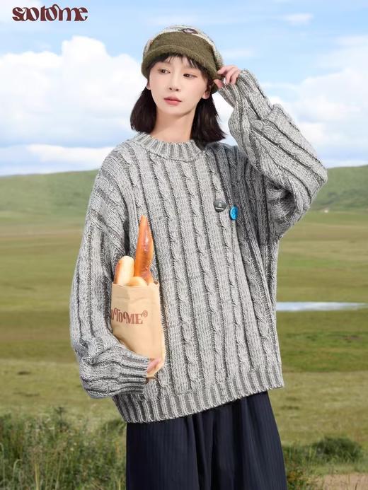 早乙女惠子saotome/STMMY243268/仿水洗圆领毛衣 商品图3